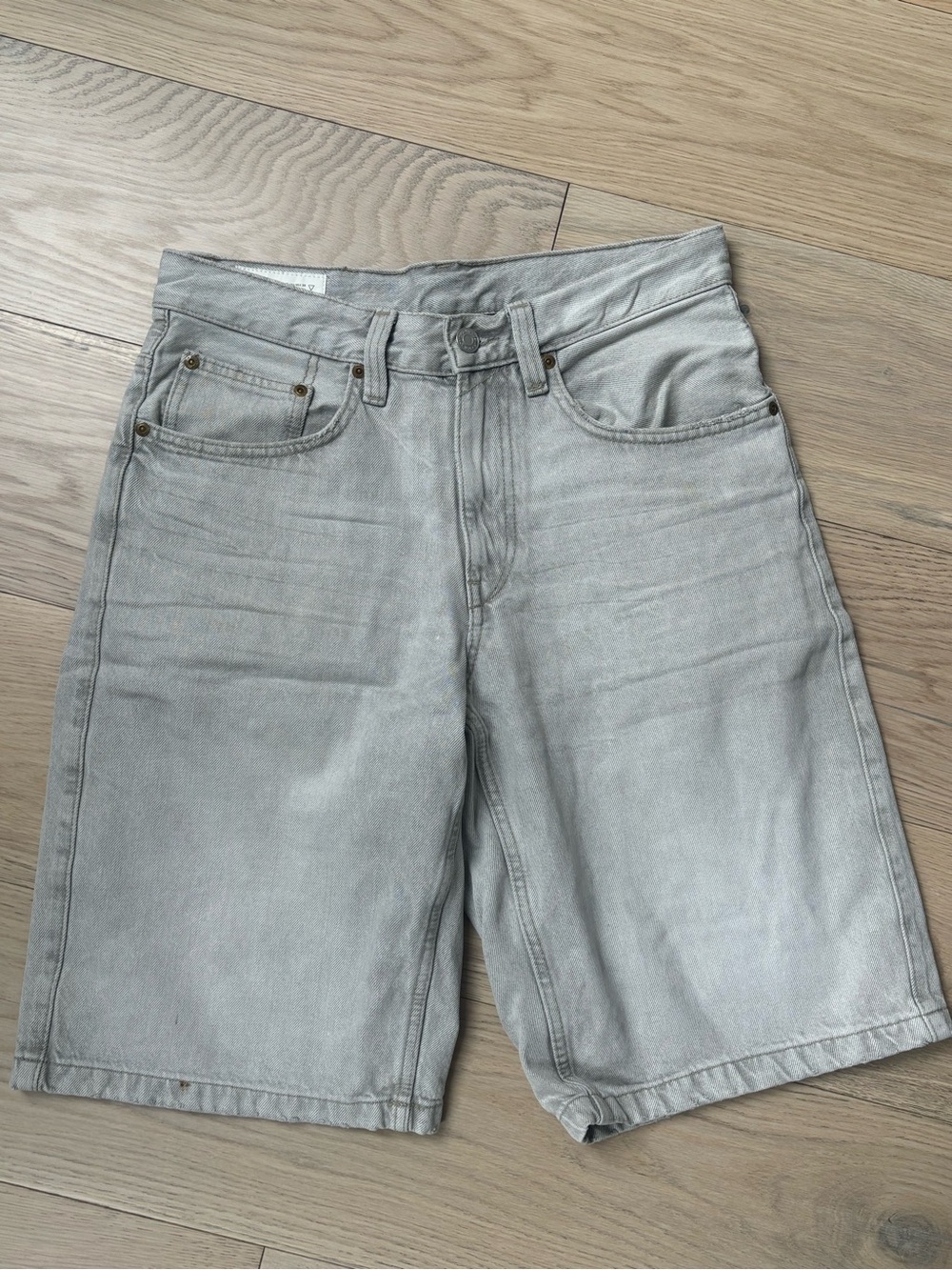 Zara Light Gray Denim Jean Shorts